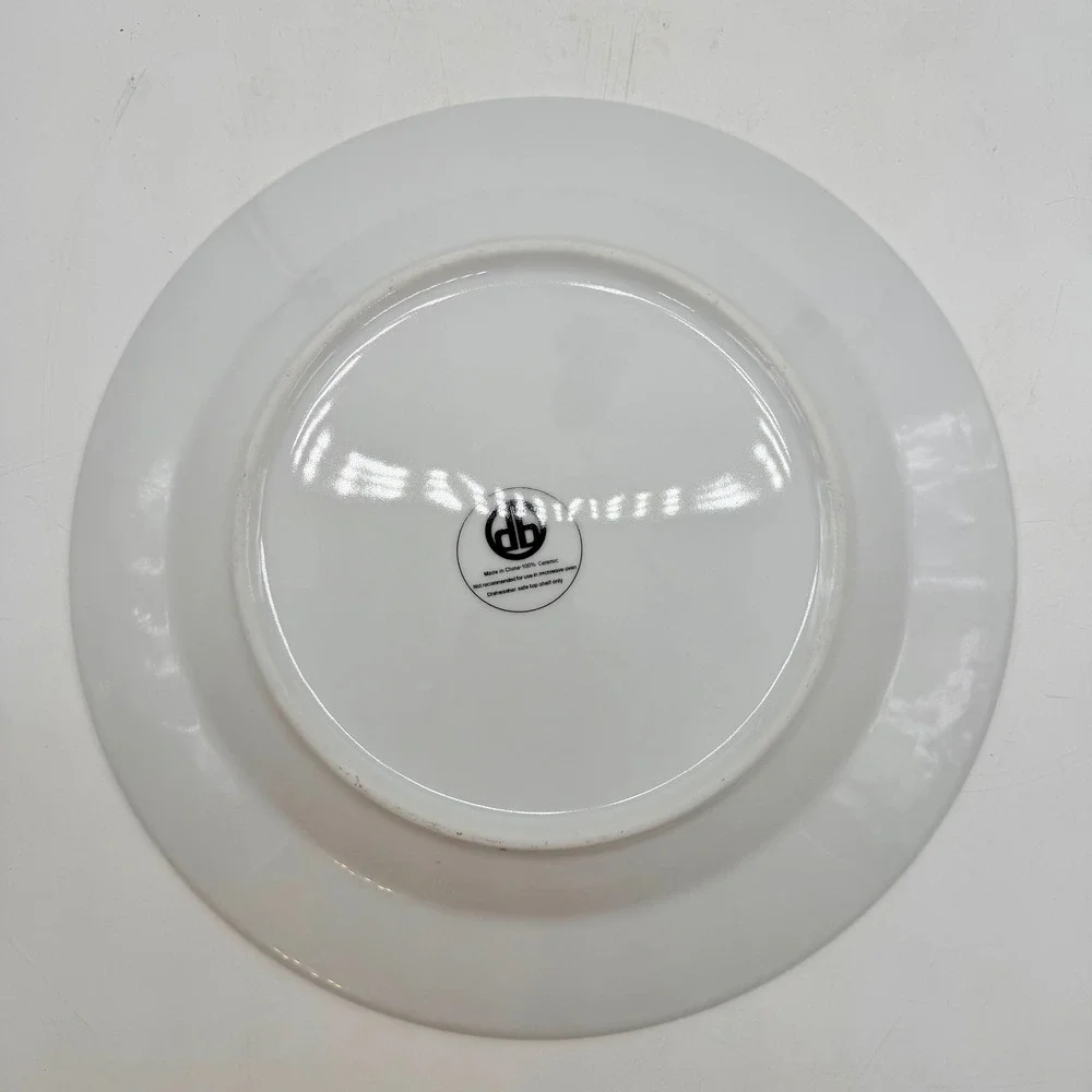 Dennis Basso 8pc Plate Set Gold White Ceramic Buffet Dessert Plates‎ New